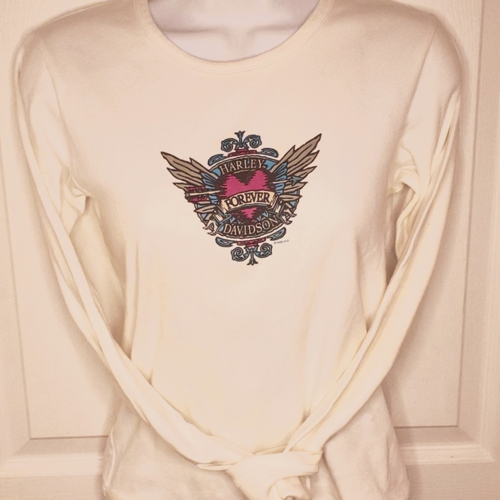 Collectible 1995 Fort Lauderdale Harley-Davidson ladies long sleeve T-shirts, sm